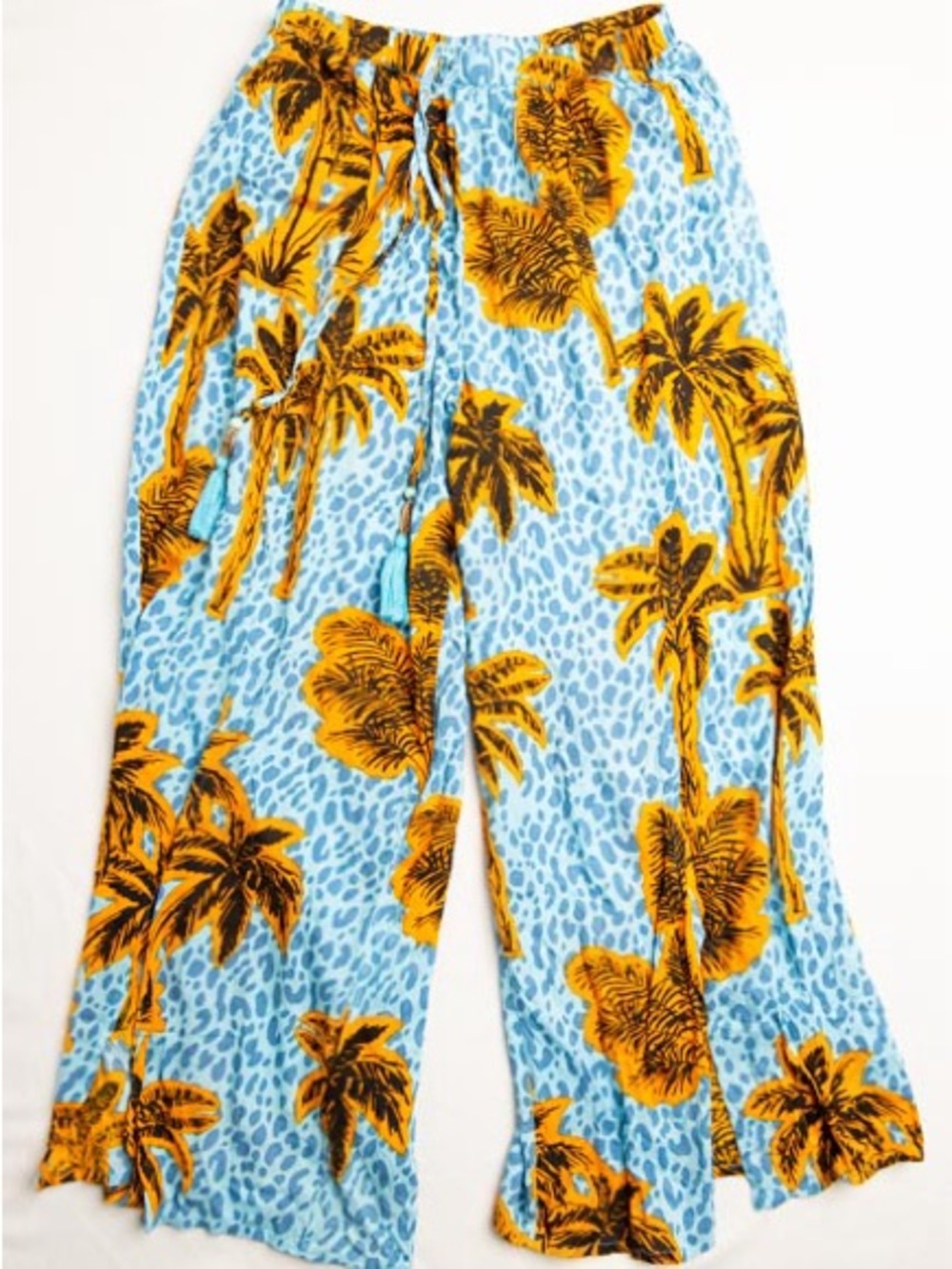 Never Worn! True Destinations Women’s Blue & Yellow Tropical Swim Coverup Pants